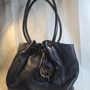Michael Kors Black Leather Tote Bag